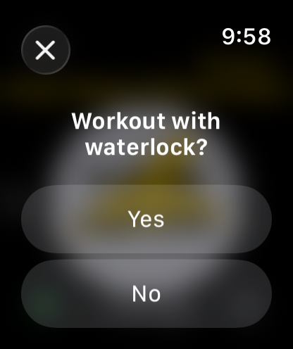 Water lock instruction on Apple Watch